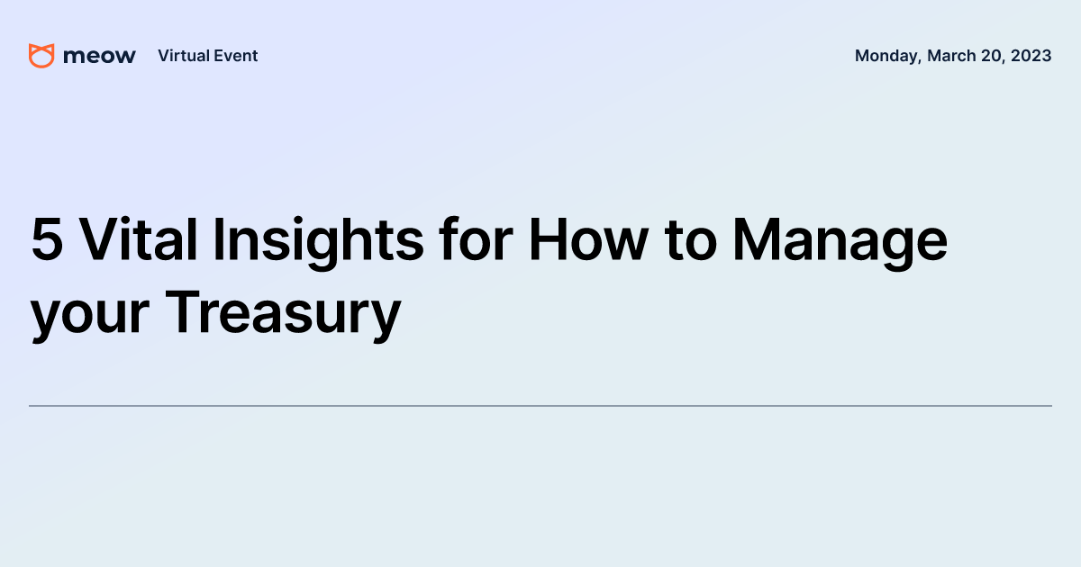 5 Vital Insights for How to Manage your Treasury